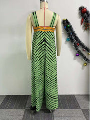 Colorblock Striped Wide Leg Jumpsuits