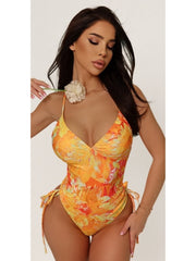 Pattern Sleeveless Fitted One-Pieces