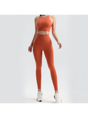 Solid Color High Rise Skinny Yoga Sets