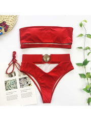 Solid Color Mid-rise Fitted Bikinis