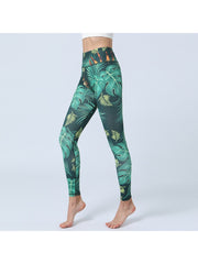 Fresh Abstract Printing High Rise Slim Leggings