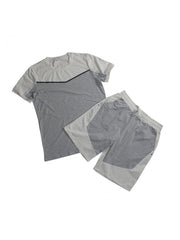 Mens Colorblock Summer Cotton Sports Short Sets