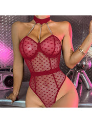 See Through Halter Neck Backless Sexual Bodysuit