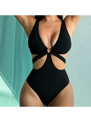 Solid Color High Rise Fitted One-Pieces