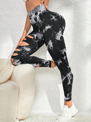 Tie Dye Hollow-out Ripped Leggings