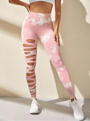 Tie Dye Hollow-out Ripped Leggings