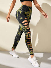 Tie Dye Hollow-out Ripped Leggings