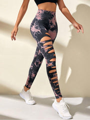 Tie Dye Hollow-out Ripped Leggings