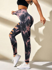 Tie Dye Hollow-out Ripped Leggings