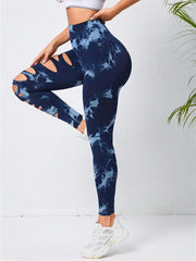 Tie Dye Hollow-out Ripped Leggings