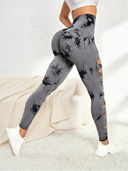 Tie Dye Hollow-out Ripped Leggings