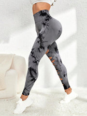 Tie Dye Hollow-out Ripped Leggings