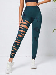 Tie Dye Hollow-out Ripped Leggings