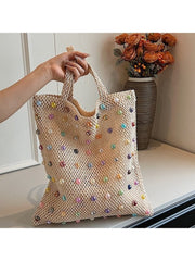 Hollow-out Faux Pearl Leisure Shoulder Bags