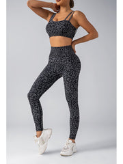 Leopard Asymmetrical One-shoulder Yoga Sets