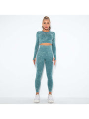 Solid Color Washed Yoga Sets