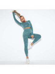 Solid Color Washed Yoga Sets