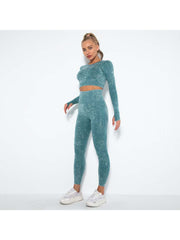 Solid Color Washed Yoga Sets