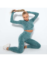 Solid Color Washed Yoga Sets