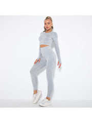 Solid Color Washed Yoga Sets