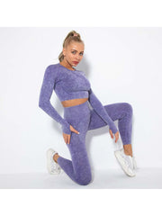 Solid Color Washed Yoga Sets