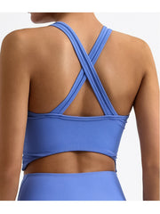 Asymmetrical Hem Ribbed Cross Belt Bodycon Tank &amp; Top