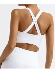 Asymmetrical Hem Ribbed Cross Belt Bodycon Tank &amp; Top