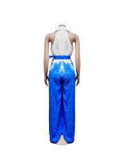 Colorblock Bandage Wide Leg Jumpsuits