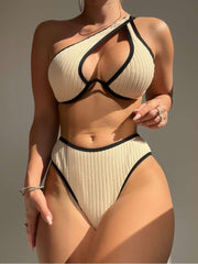 Solid Color Low Rise Fitted Bikinis