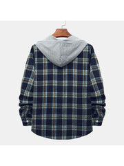 Plaid Hooded Cotton Shirts