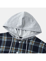 Plaid Hooded Cotton Shirts