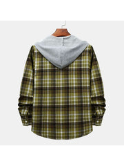 Plaid Hooded Loose Shirts