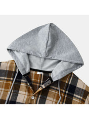 Hooded Long Sleeve Cotton Shirts