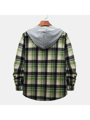 Hooded Long Sleeve Cotton Shirts