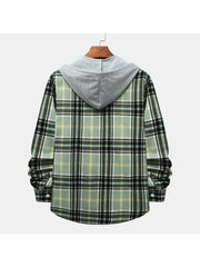 Plaid Hooded Cotton Shirts