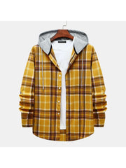 Hooded Long Sleeve Cotton Shirts