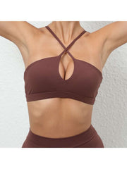 Solid Color Halter Neck Backless Tank &amp; Top