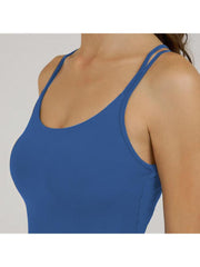 Colorblock U Neck Wrap Bodycon Tank &amp; Top