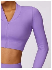 Solid Color High Rise Over Sleeve Yoga Sets