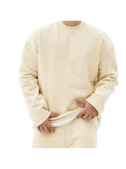 Men's Fitness Loose Casual Long Sleeve Sweater And Shorts Set