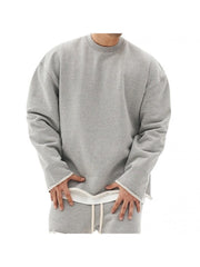 Men's Fitness Loose Casual Long Sleeve Sweater And Shorts Set