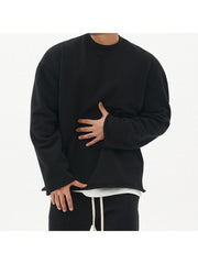 Men's Fitness Loose Casual Long Sleeve Sweater And Shorts Set