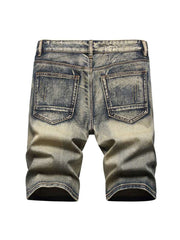 Washed Ripped Denim Men's Short Pants