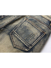 Washed Ripped Denim Men's Short Pants