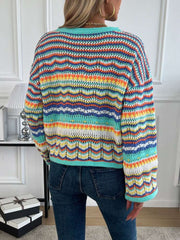 Contrast Color Striped Knitting Sweater