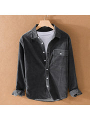 Pure Color Corduroy Shirts