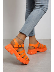 Pure Color Hasp Sandals