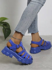 Pure Color Hasp Sandals