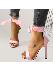 Bow Lace-Up Heels