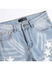 Embroidery Star Mid-rise Men's Jeans